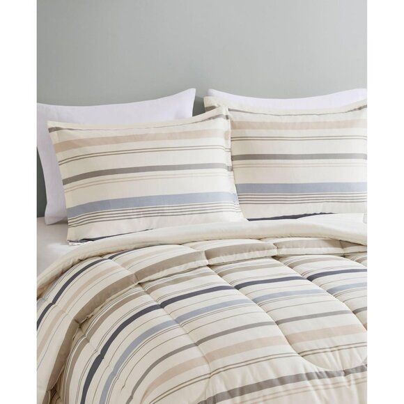 Addison Park Reversible 3-Piece Comforter Set Printed Blue Multi Full / Queen - Picture 9 of 9